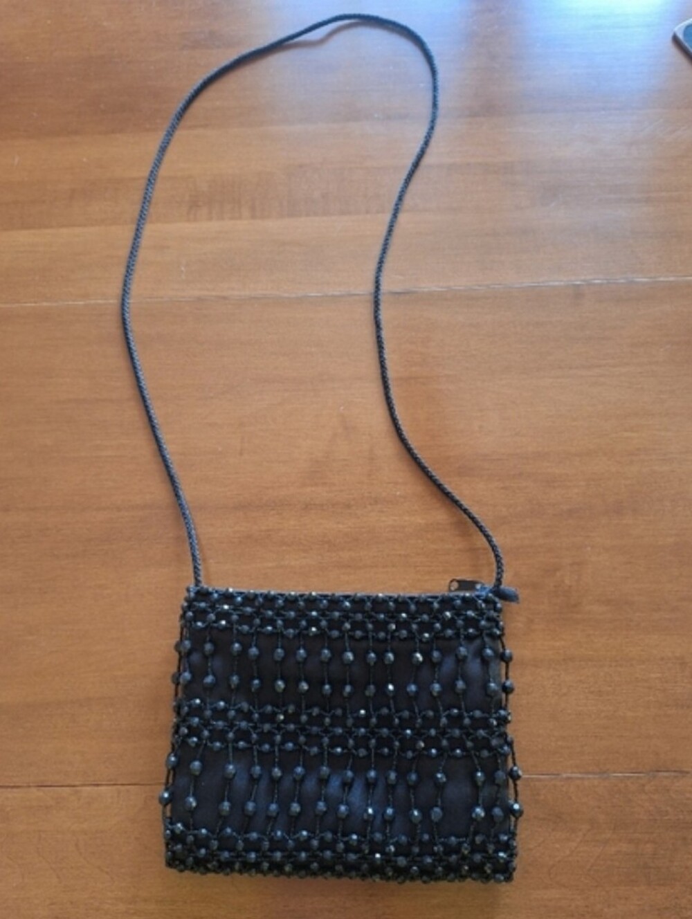 Elegant Black Beaded Clutch
